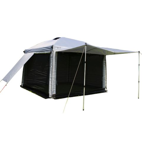 LIFECODE 速搭黑膠客廳帳大全配/炊事帳-4色可選(客廳帳+雙層圍布*4)