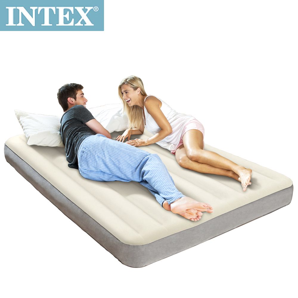 INTEX 新型氣柱-雙人加大植絨充氣床墊-寬152cm (64103)