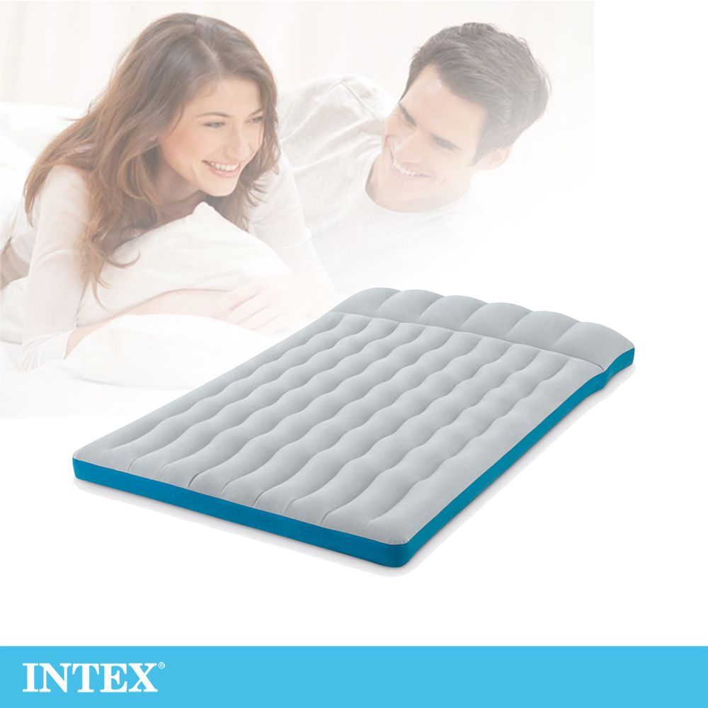 INTEX 雙人野營充氣床墊(車中床)-寬127cm (灰藍色) (67999)