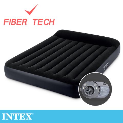 INTEX 舒適雙人加大(FIBER TECH)內建電動幫浦充氣床-寬152cm(64149)