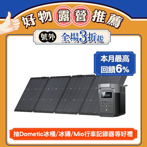 ECOFLOW DELTA 2 儲能電源+220W太陽能板