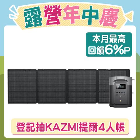 ECOFLOW DELTA 2 Max儲能電源+220W太陽能板組合