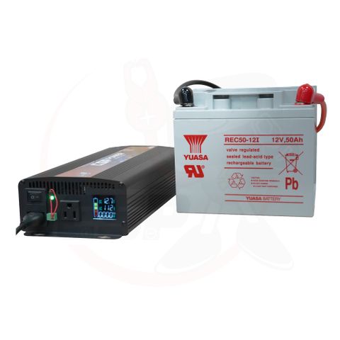 ES-600W 600W DC12V轉AC110V 純正弦波電源轉換器 深循環電池 建築工地 12V50Ah 發電機