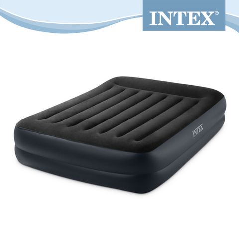 INTEX舒適雙層雙人加大充氣床墊-內建電動幫浦-有頭枕-(寬152*203*42cm)-(64123ED)