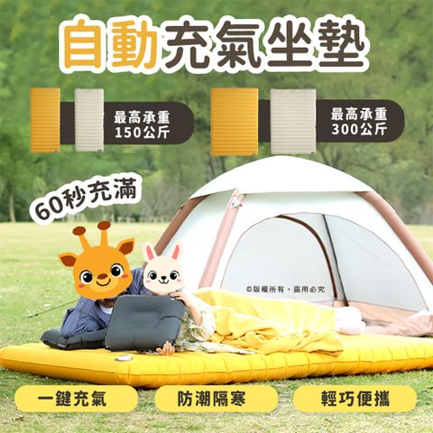【Godimento】雙人睡墊 露營自動充氣墊(戶外露營充氣床)