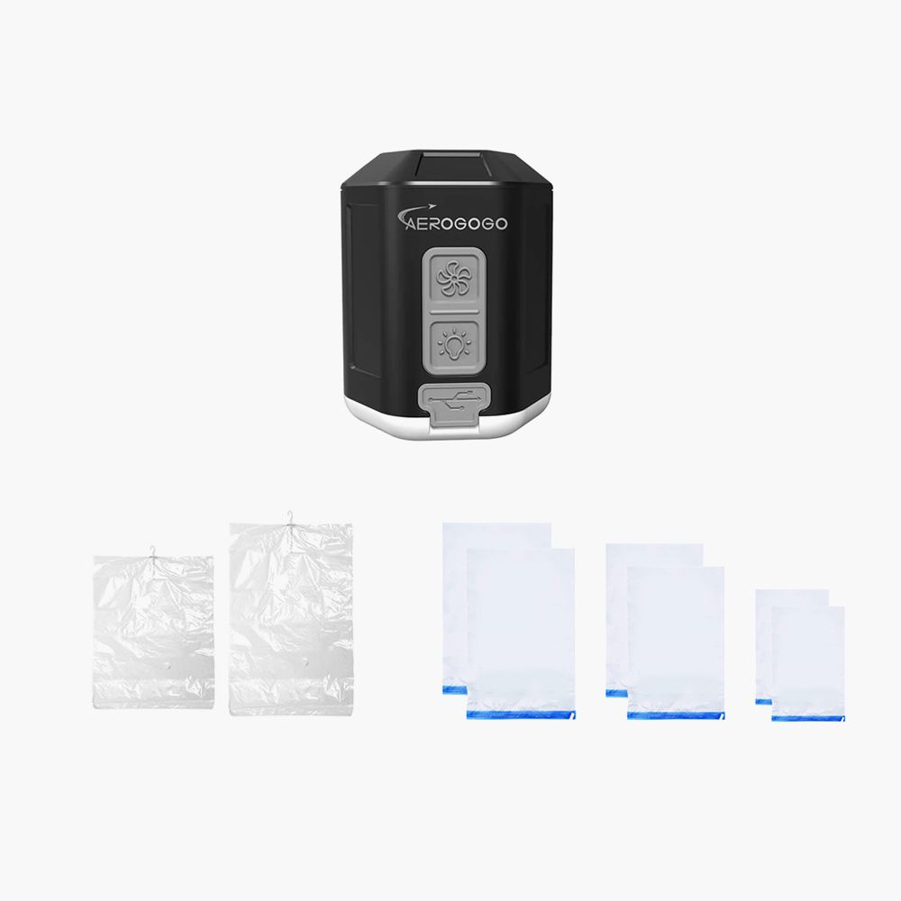 Aerogogo 台灣總代理 GIGA PUMP 4.0 三合一多功能充氣幫浦+衣物收納袋 6+4入組