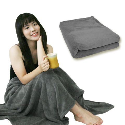 Yenzch 車上/露營防風保暖毛毯 150x90cm 灰色 RM-90008 台灣製