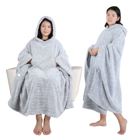 Yenzch 多功能斗篷式竹炭保暖披風 RM-10442 台灣製