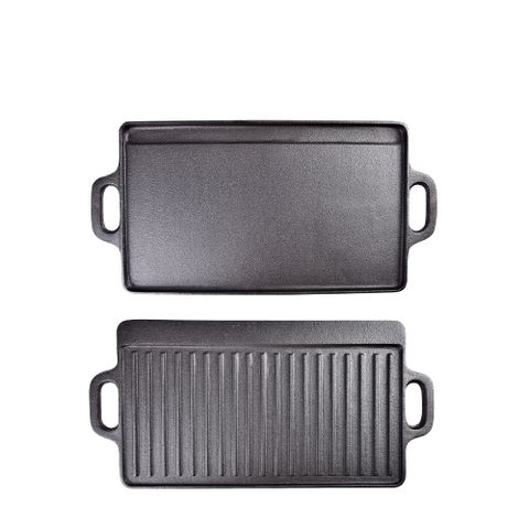 【韓國CLS】雙面可用鑄鐵烤盤 加大款/燒烤盤/烤肉盤/露營/野炊