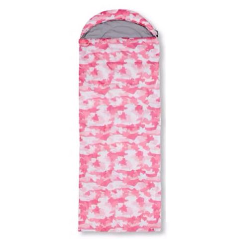 【日本 LOGOS】新改款 丸洗 15℃ 加大抗菌防臭透氣羽絨棉睡袋(可機洗/可合併)_170139-2 粉紅迷彩
