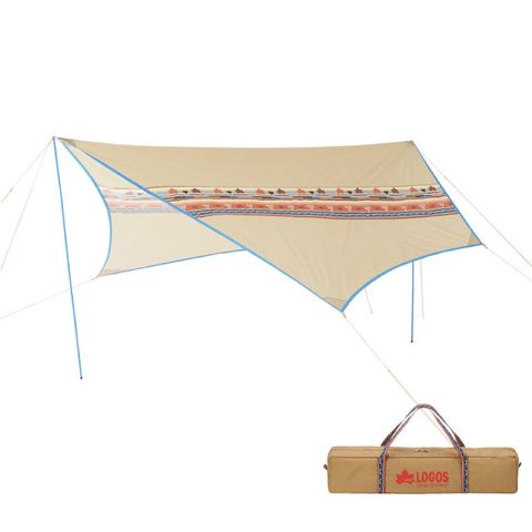 【日本 LOGOS】印地安天幕帳4.3x5.7m.六角形蝶型天幕.遮陽帳/防水阻燃抗UV/71806509