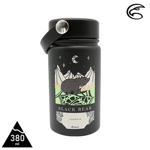 ADISI 不鏽鋼保溫瓶 AS21048 / 霧黑-台灣黑熊
