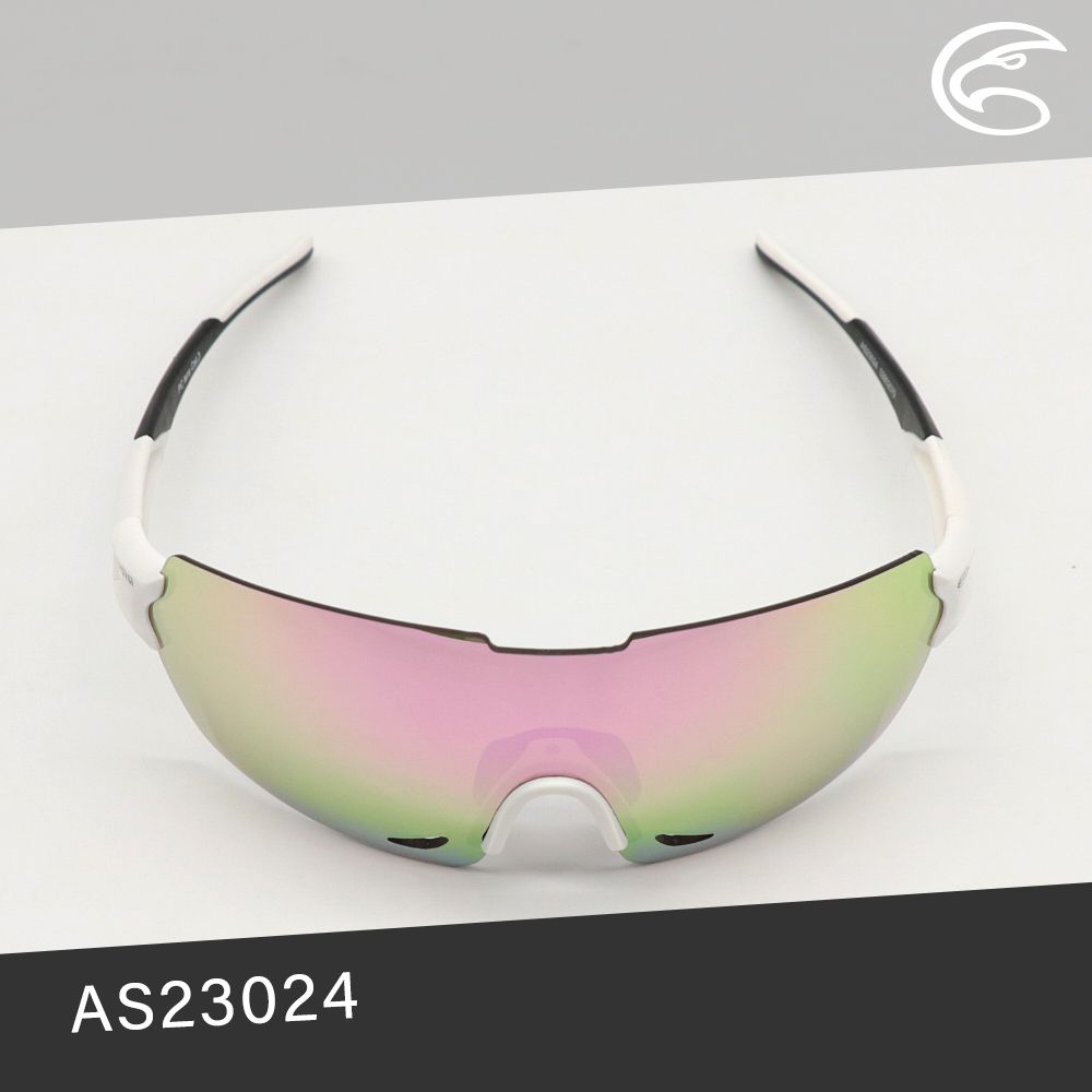 ADISI  太陽眼鏡 AS23024 / 白色框 (橘片)+紫玫瑰REVO鍍膜