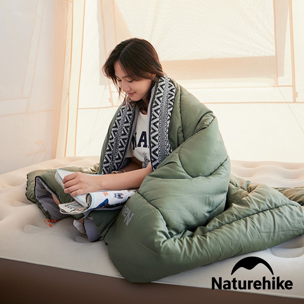 Naturehike L150質感圖騰透氣可拼接機洗信封睡袋 MSD05  2入組