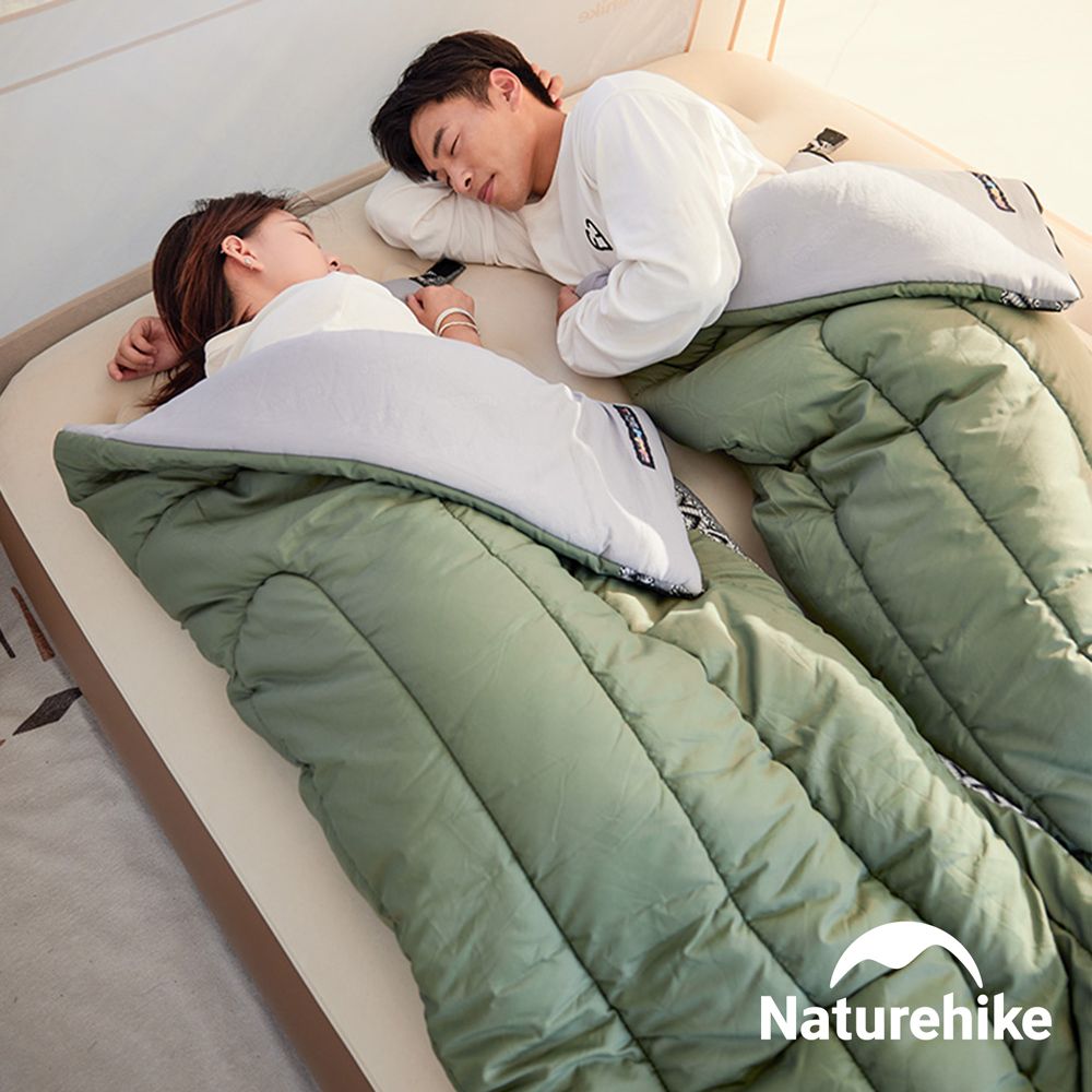 Naturehike L150質感圖騰透氣可拼接機洗信封睡袋 MSD05  2入組