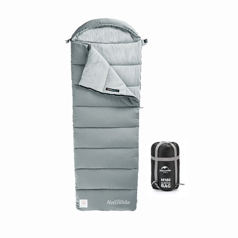 Naturehike M180可機洗帶帽信封睡袋 MSD02 岩石灰