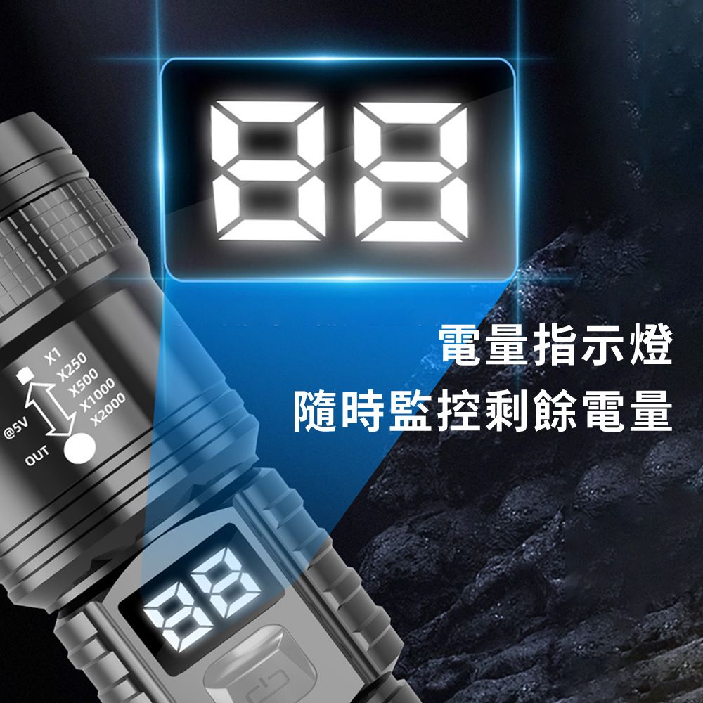  Bulse p50超強光手電筒 伸縮變焦防水手電筒 遠射大廣角照明燈 登山露營手電筒