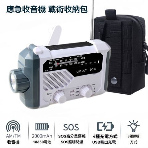 網源國際 防災收音機 手搖式收音機 戶外太陽能手搖發電 USB蓄電 應急照明 防災預警