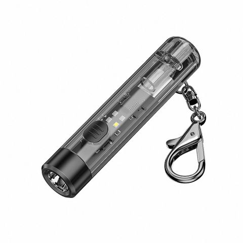 微笑鯊【TIP0020 多光源鑰匙扣手電筒】防水強光迷你手電筒 LED充電 露營登山戶外照明超亮遠射