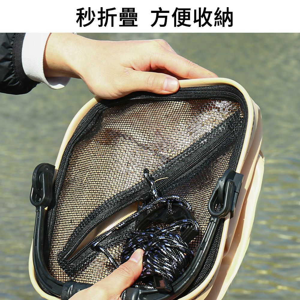  MUAN 戶外多功能可折疊水桶13L 便攜釣魚桶 提水桶 露營摺疊水桶