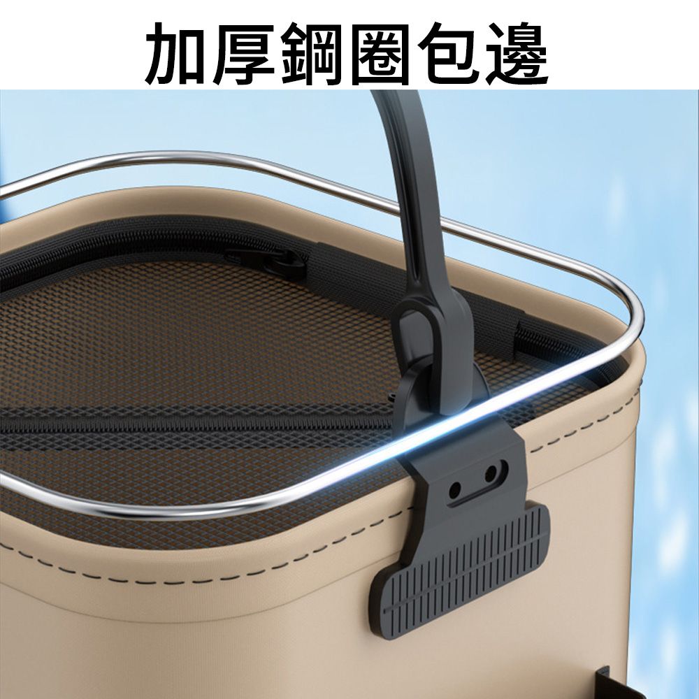  MUAN 戶外多功能可折疊水桶13L 便攜釣魚桶 提水桶 露營摺疊水桶