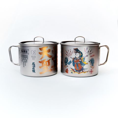 Keith 鎧斯鈦 天上聖母媽祖庇佑鈦杯 Mazu Blessing Titanium Cup 900ml.媽祖繞境 純鈦杯子 鈦金屬杯