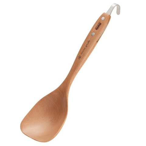 【Snow Peak】天然山毛櫸+不鏽鋼製派對勺(僅65g).湯匙.湯勺.勺子.鍋鏟勺.木鏟/250×80×25mm/CS-218