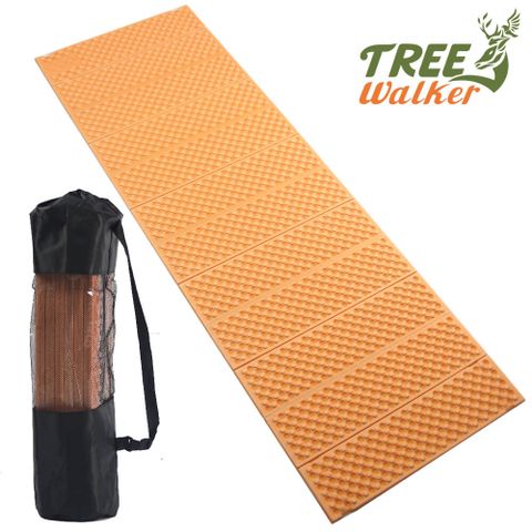 《摺疊收納，附外袋，攜帶便利》TreeWalker 蛋巢單人睡墊(含外袋)-橘