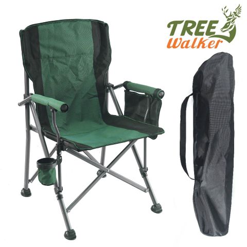 《扶手附收納袋，可放置小物》TreeWalker 紓壓坐感露營椅-綠
