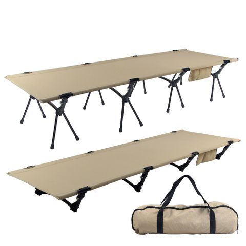 TREEWALKER 超輕鋁合金高低兩用行軍床 - 卡其