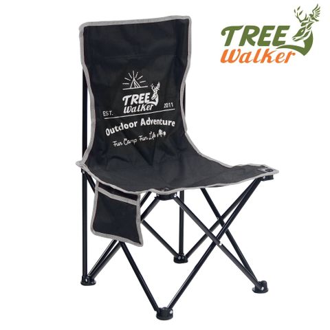 TreeWalker 摺疊露營烤肉椅-黑灰