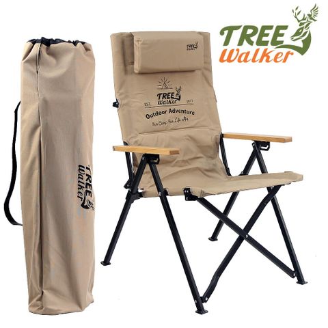 TreeWalker 可調背折疊椅(椅背可調角度休閒椅、露營椅) - 黑