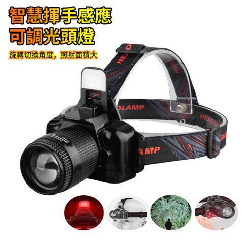 Homeco U8戶外大功率強光智能感應夜釣頭燈 (登山頭燈 防水 釣魚頭燈  充電頭燈 露營頭燈 修車工作頭燈)