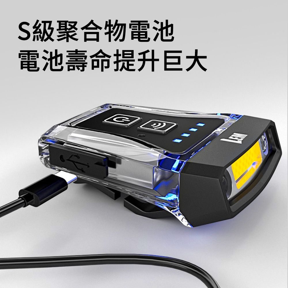 LUYOO 智能感應夾帽燈 LED多功能頭戴燈 釣魚頭燈 登山頭燈 照明燈 露營燈 工作燈（雙色光源 紅光驅蚊）