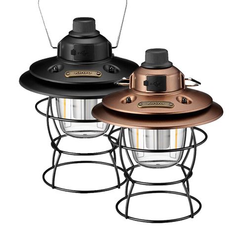 【KINYO】充插二用充電式LED露營燈復古LED燈(CP-015)冷暖三色溫/防潑水-兩色任選