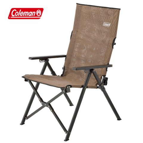 【Coleman】LAY網布躺椅 / 卡其 / CM-06793(露營椅 大川椅 高背椅 躺椅 摺疊椅)2024新品上市