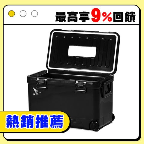 【日本Livewell】 Humming Bird系列可肩背/手提拖輪式冰桶27L(黑色特仕版)