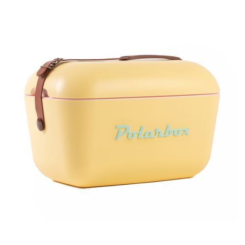 西班牙 Polarbox 12L復古經典網美愛用多功能攜帶式露營野餐保冰盒-馬德里起司黃