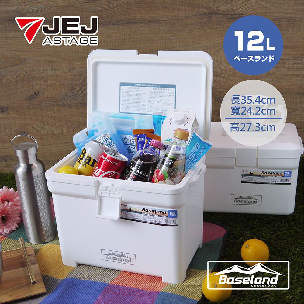 JEJ BASELAND 日本製 專業保溫冰桶 12L / 白色 /露營