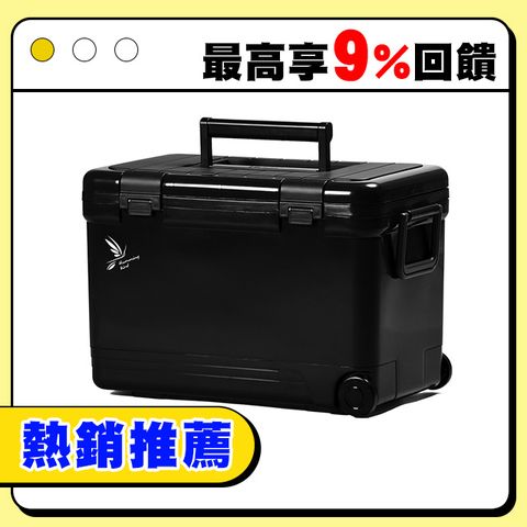 Livewell 日製可肩背/手提拖輪式保冷冰桶27L(黑) 戶外露營野餐保冷箱 釣魚冰箱 烤肉冰桶 保冷行動冰箱