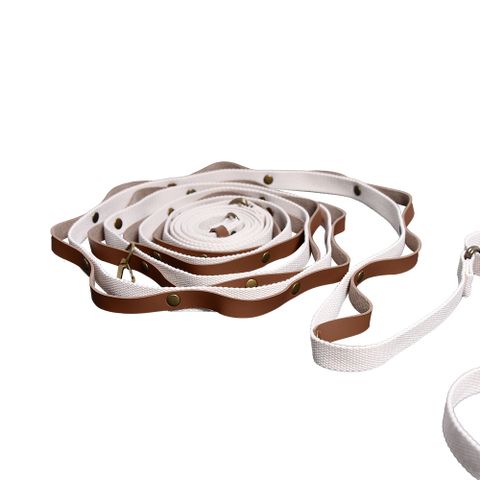 【OUTSY】皮革質感可調節掛物繩露營繩 深咖啡