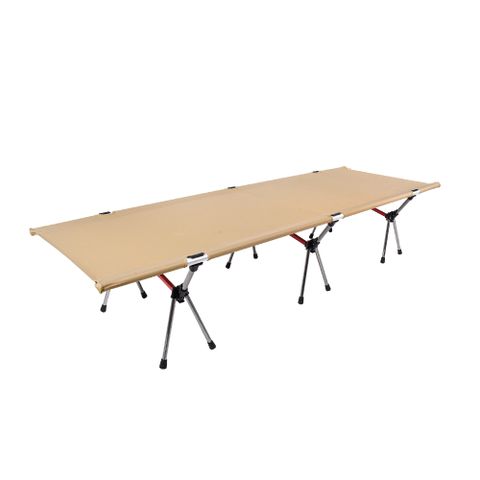 【OUTSY】鋁合金輕量抗撕裂便攜折疊高低兩用行軍床(耐重150kg) 卡其色 