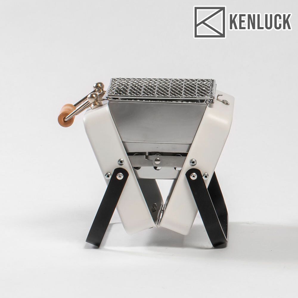 KENLUCK 墾樂  迷你攜帶型烤肉架 / 雅典白-陽極黑腳架