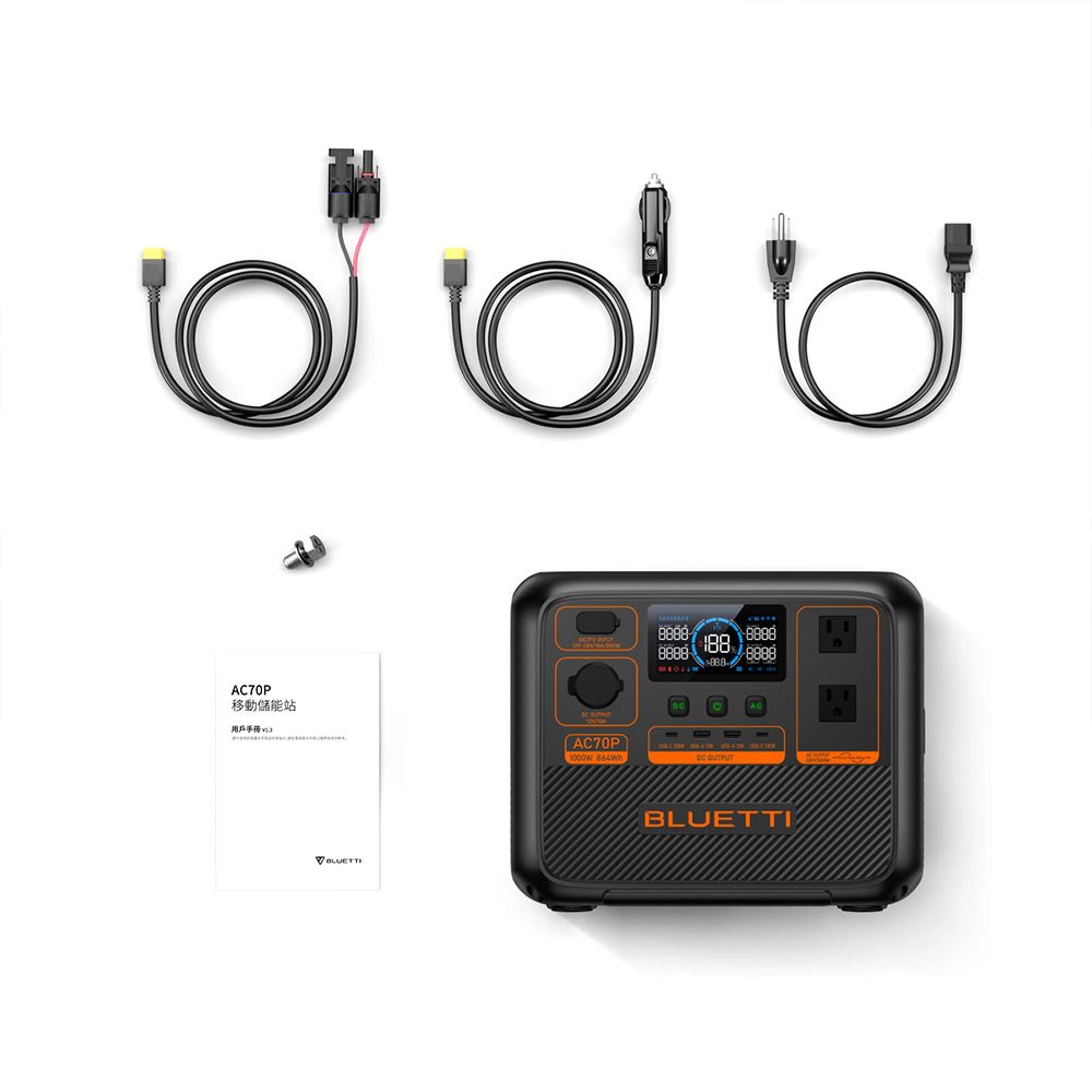 BLUETTI AC70P 戶外行動電源站 1000W 864Wh UPS不斷電系統