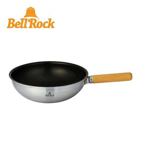 BellRock 【韓國BellRock】複合金不鏽鋼不沾炒鍋24cm(附收納袋) 韓國製手把可拆露營炒鍋 不沾鍋 不鏽鋼炒鍋