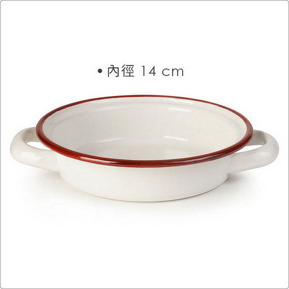 IBILI 琺瑯雙耳深餐盤(紅14cm) | 餐具 器皿 盤子