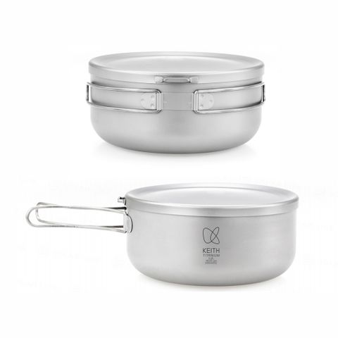 【索樂生活】鎧斯Keith Ti5329純鈦輕量環保圓形便當飯盒-1200ml