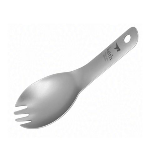 【索樂生活】鎧斯Keith Ti5312純鈦環保兒童叉匙.戶外鈦金屬幼兒孩童用便攜小圓湯匙叉杓匙輕量環保餐具