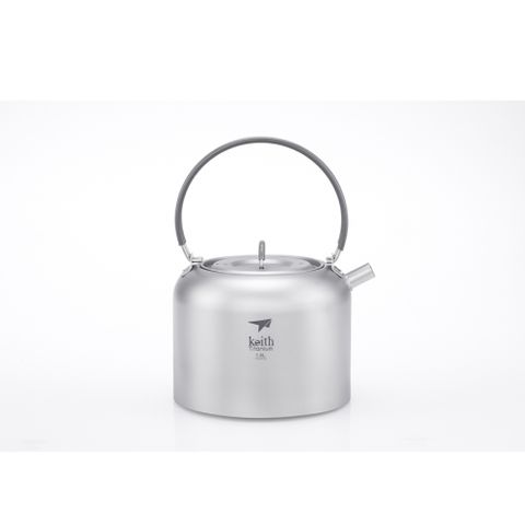 【索樂生活】鎧斯Keith Ti3907純鈦攜帶式環保輕量茶壺.戶外露營野餐鈦金屬折疊提把沖泡茶冷熱開水壺