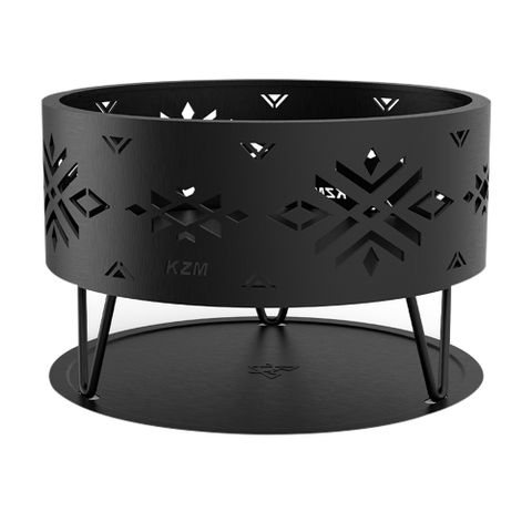 KZM KAZMI 風格圓型柴火爐.露營焚火台 柴爐燒烤爐 黑鐵營火台 柴火爐 焚火架